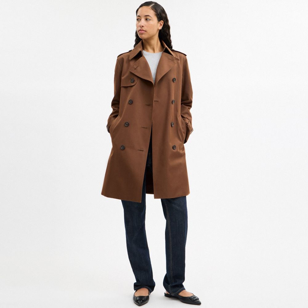 Coach Mid Trench Chocolate Brown