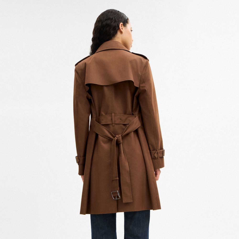 Coach Mid Trench Chocolate Brown