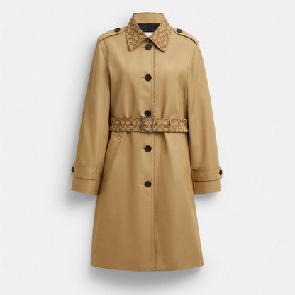 Coach Trench With Signature Piping Khaki