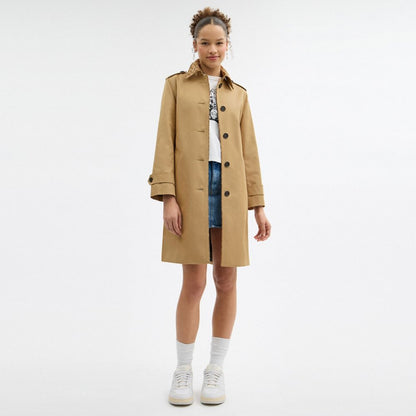 Coach Trench With Signature Piping Khaki
