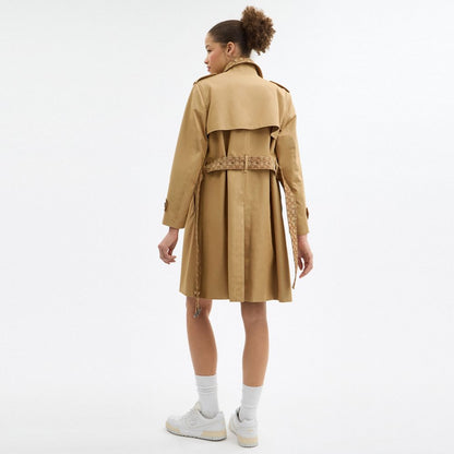 Coach Trench With Signature Piping Khaki