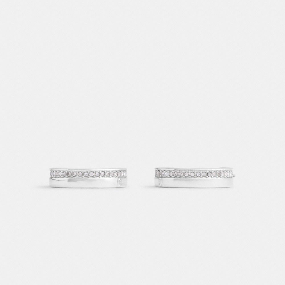 Coach Pavé Hoop Earrings Silver