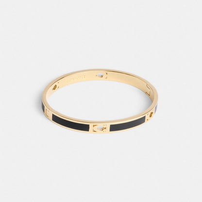 Coach Signature Enamel Bangle Gold Black