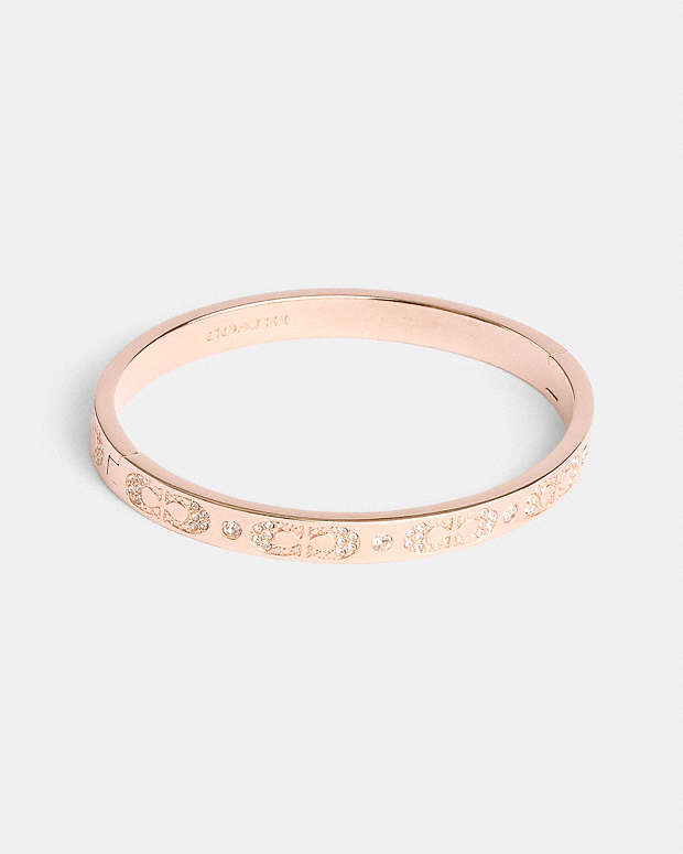 Signature Pavé Hinged Bangle Rose Gold Rose Gold