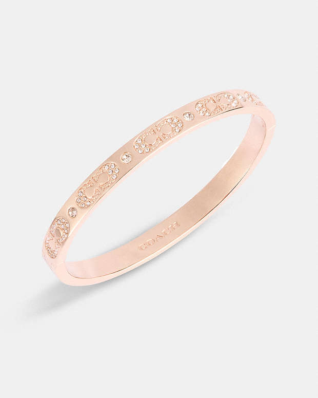 Signature Pavé Hinged Bangle Rose Gold Rose Gold