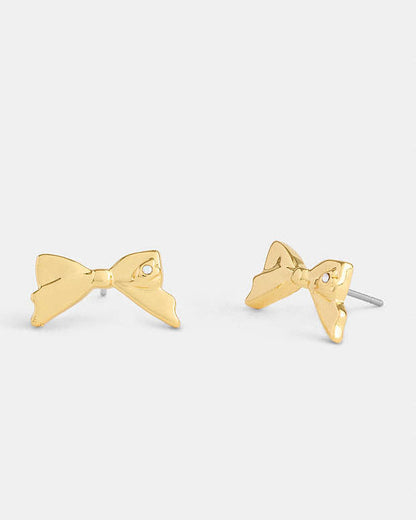 Mini Bow Stud Earrings Gold Gold