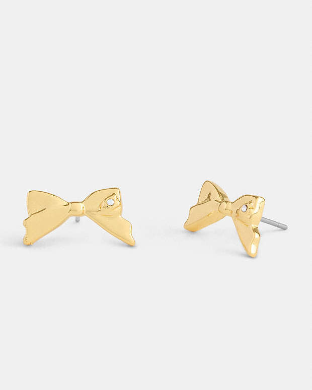 Mini Bow Stud Earrings Gold Gold