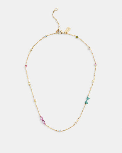 Mini Bow Necklace Gold-Multi Gold-Multi