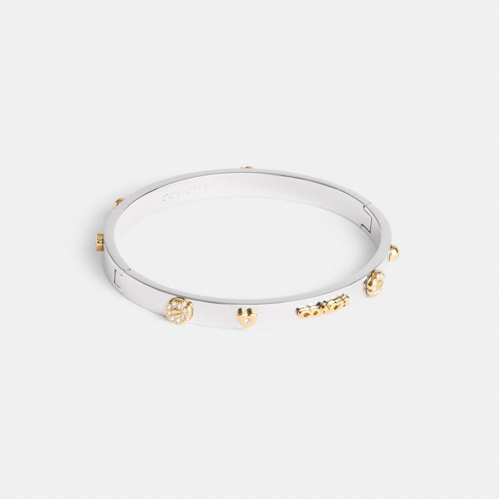 Coach Pegged Hinged Bangle Gold Silver