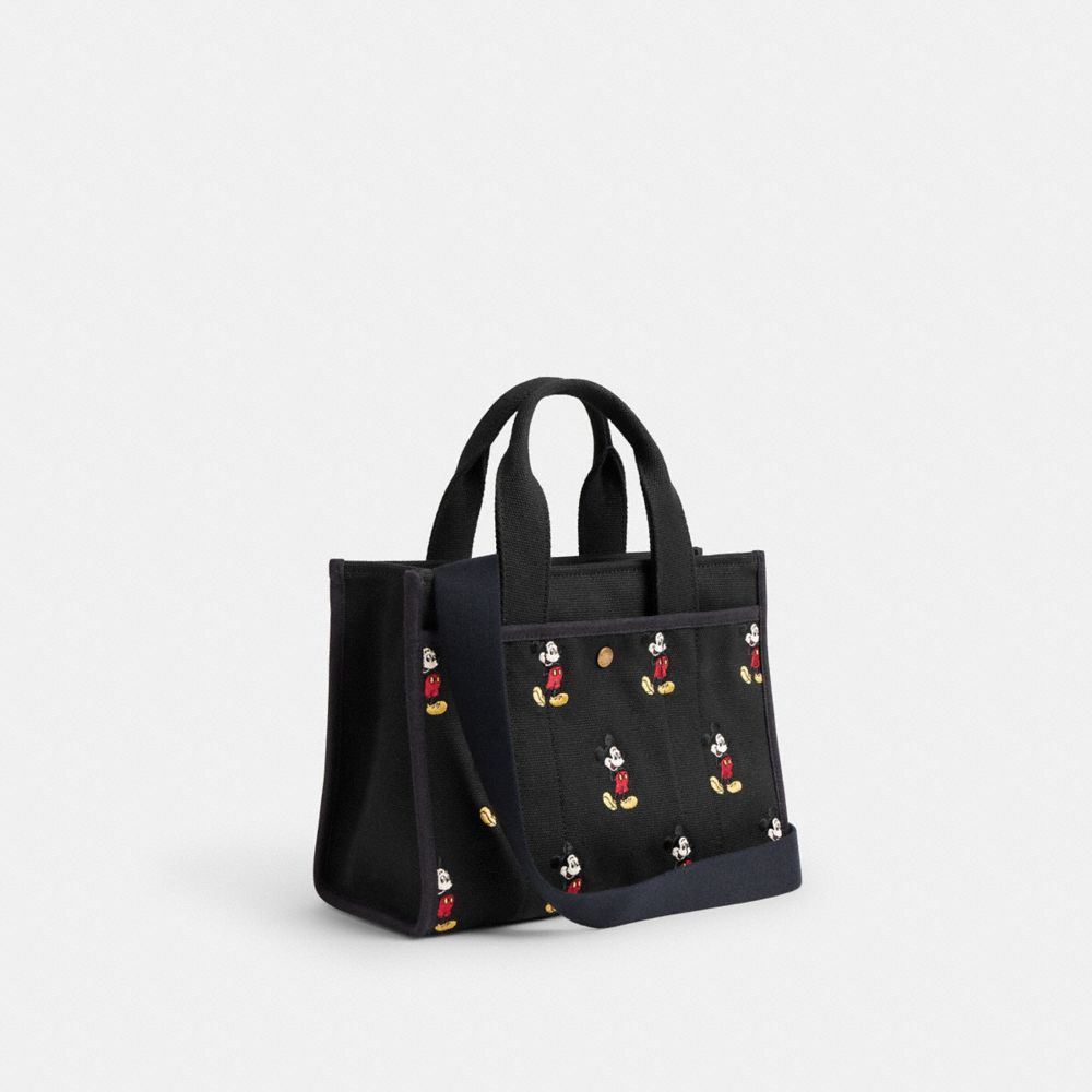 Coach Disney X Coach Cargo Tote Bag 26 With Mickey Mouse In Regenerative Cotton Canvas Brass/Black Multi