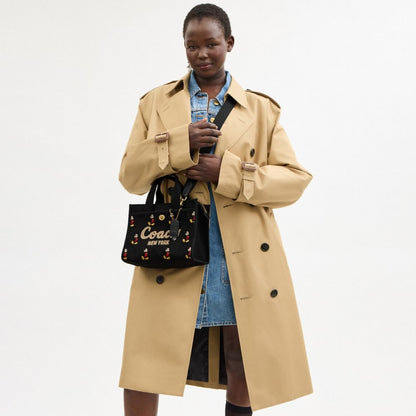Coach Disney X Coach Cargo Tote Bag 26 With Mickey Mouse In Regenerative Cotton Canvas Brass/Black Multi