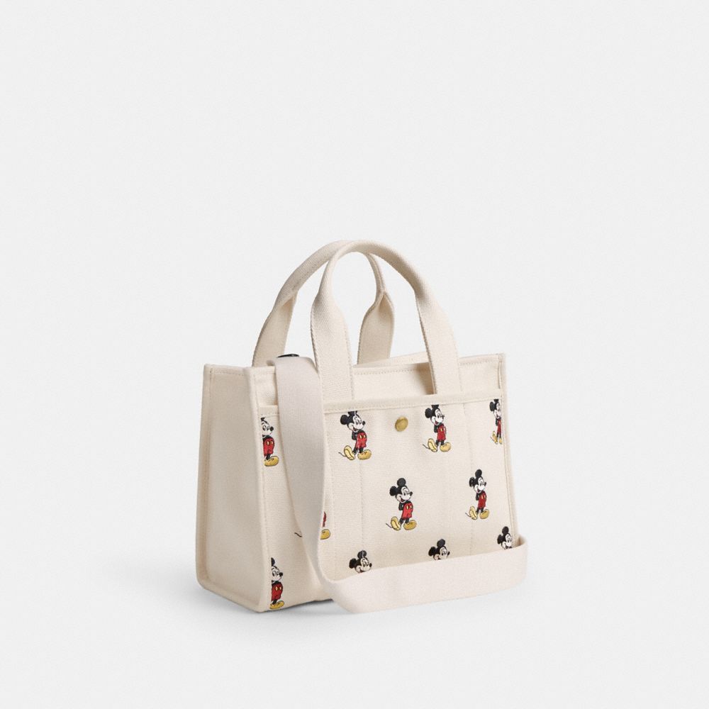 Coach Disney X Coach Cargo Tote Bag 26 With Mickey Mouse In Regenerative Cotton Canvas Brass/Ivory Multi