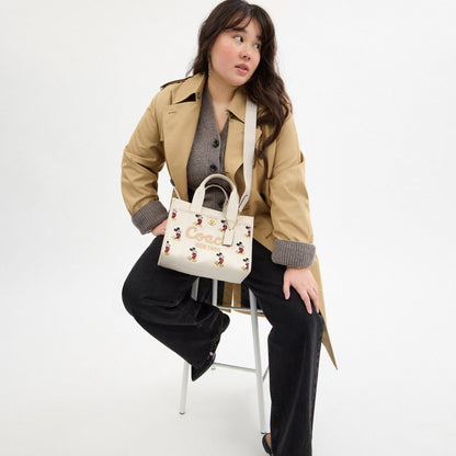 Coach Disney X Coach Cargo Tote Bag 26 With Mickey Mouse In Regenerative Cotton Canvas Brass/Ivory Multi