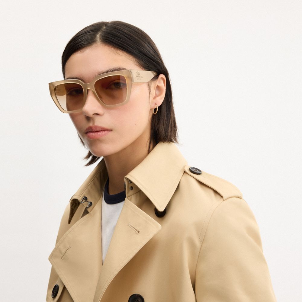 Coach Oversized Cat Eye Sunglasses Milky Beige