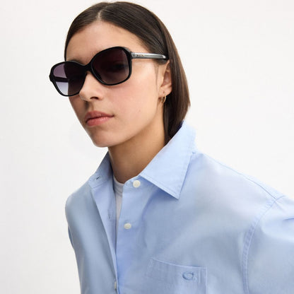 Coach Oversized Oval Sunglasses Black
