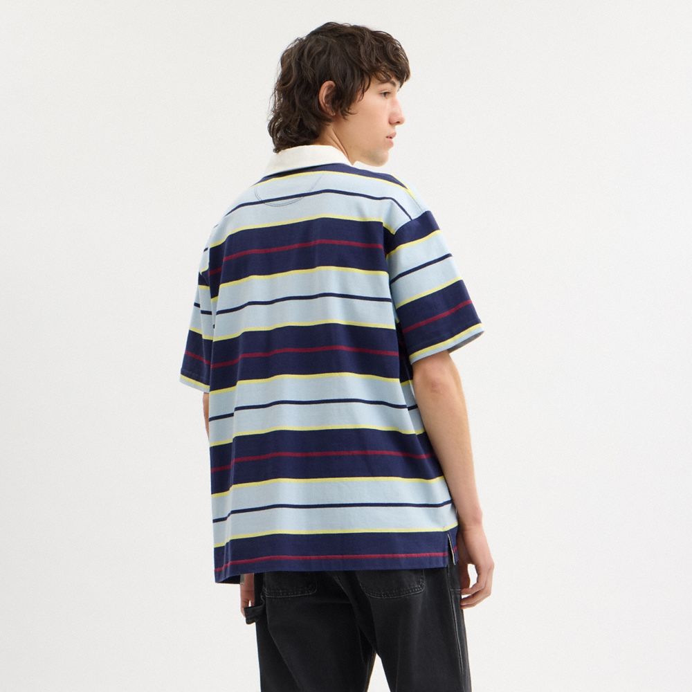 Coach Relaxed Striped Polo Blue Stripe