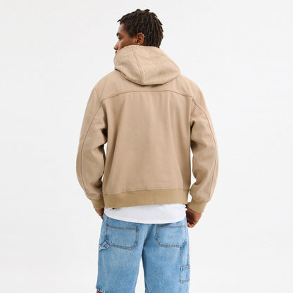 Coach Denim Hooded Zip Jacket Khaki