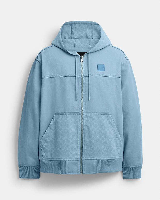 Denim Hooded Zip Jacket Mountain Spring Mountain Spring