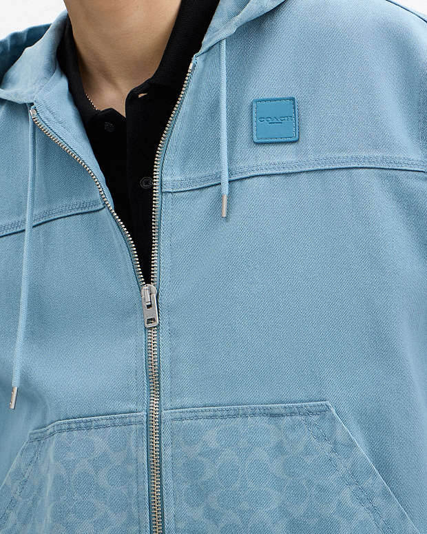 Denim Hooded Zip Jacket Mountain Spring Mountain Spring