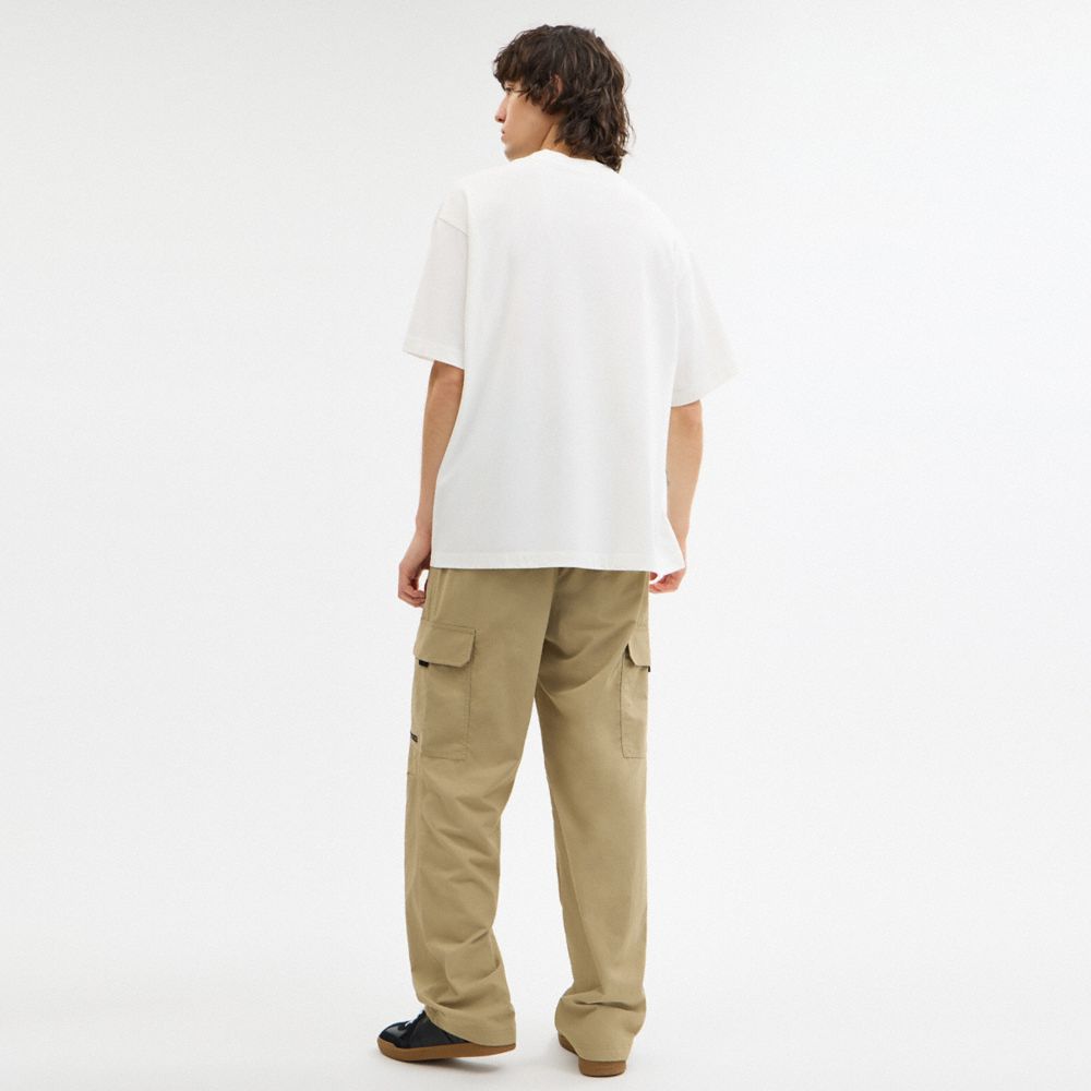 Coach New York Collage Relaxed T Shirt In Organic Cotton White