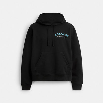 Coach Leatherware Collage Relaxed Hoodie Black