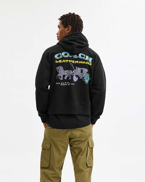 Leatherware Collage Relaxed Hoodie Black Black