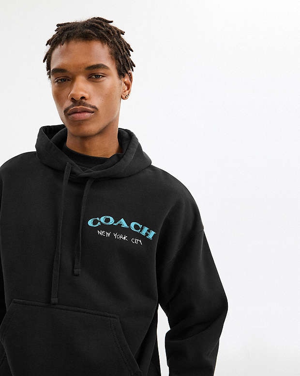 Leatherware Collage Relaxed Hoodie Black Black