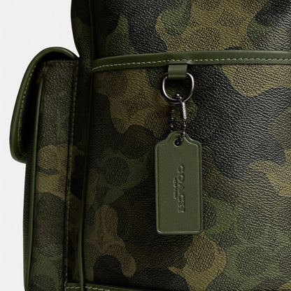 Coach League Flap Backpack In Signature Camo Print Signature Camo