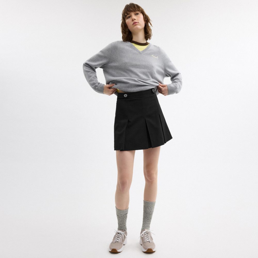 Coach Mini Skirt With Turnlocks Black