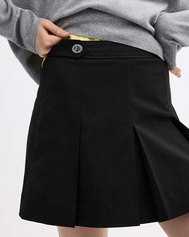 Mini Skirt With Turnlocks Black Black