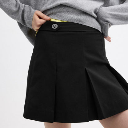 Coach Mini Skirt With Turnlocks Black