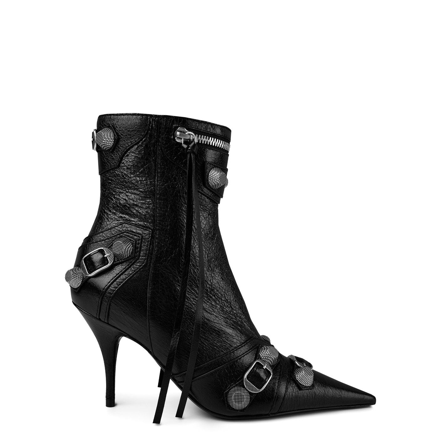  Cagole 90mm Ankle Boots Black Silver