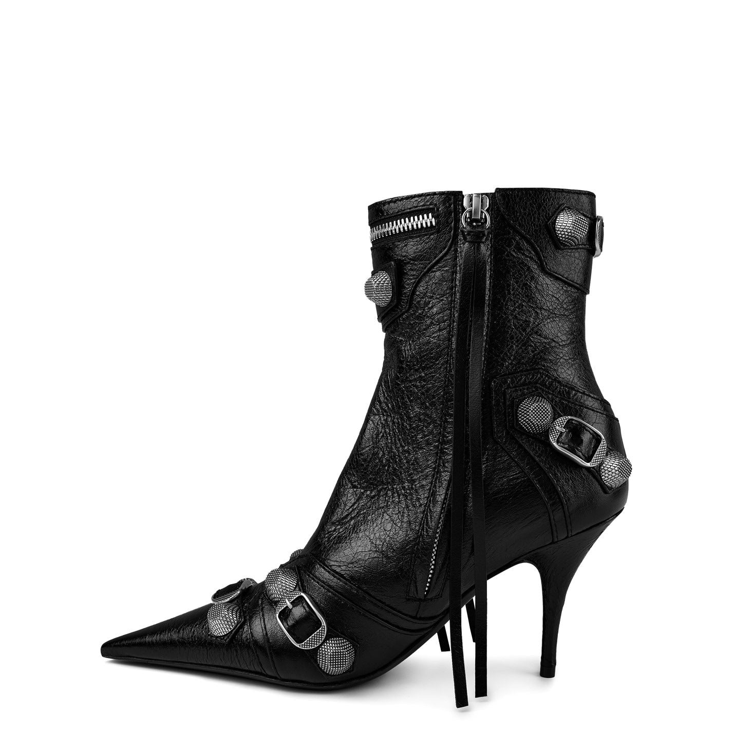  Cagole 90mm Ankle Boots Black Silver
