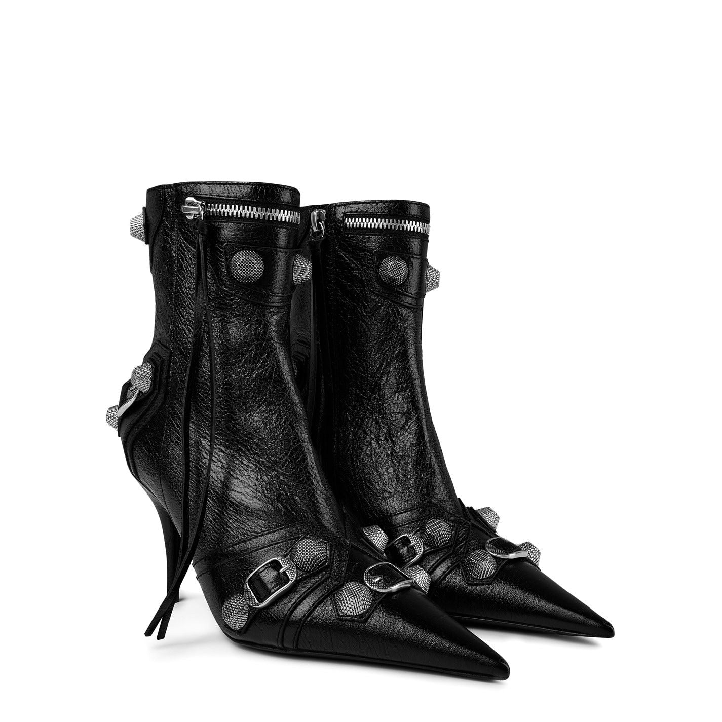  Cagole 90mm Ankle Boots Black Silver