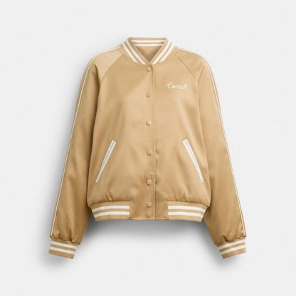 Coach Reversible Signature Souvenir Varsity Jacket Beige