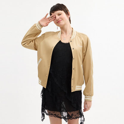 Coach Reversible Signature Souvenir Varsity Jacket Beige