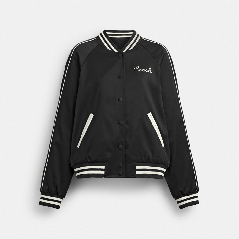 Coach Reversible Signature Souvenir Varsity Jacket Black