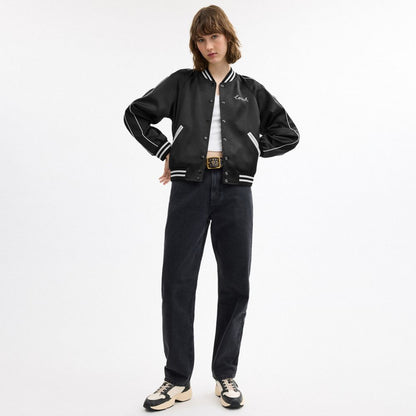 Coach Reversible Signature Souvenir Varsity Jacket Black