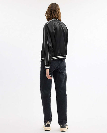 Reversible Signature Souvenir Varsity Jacket Black Black