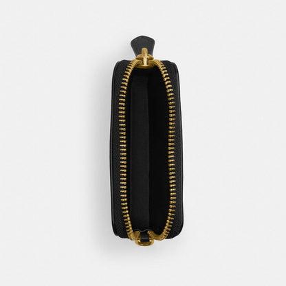 Coach Essential Chain Card Case Brass Black