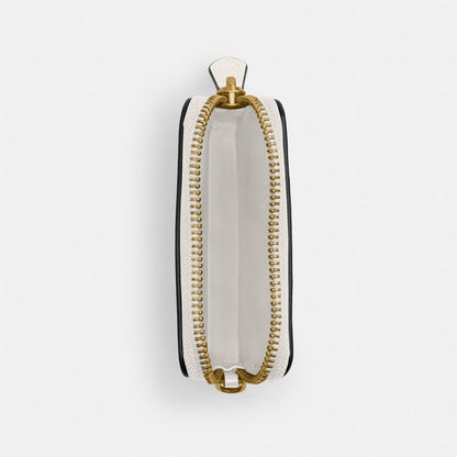 Coach Essential Chain Card Case Brass Chalk