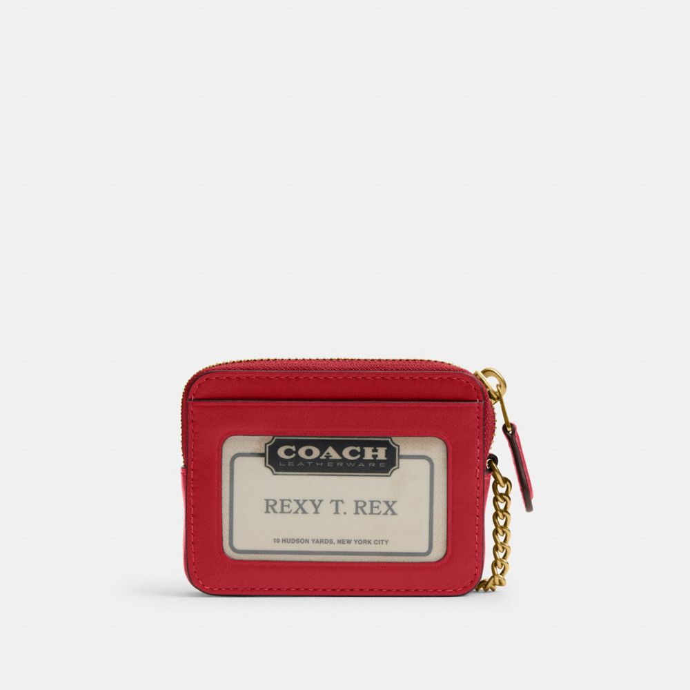 Coach Essential Chain Card Case Brass/Poppy