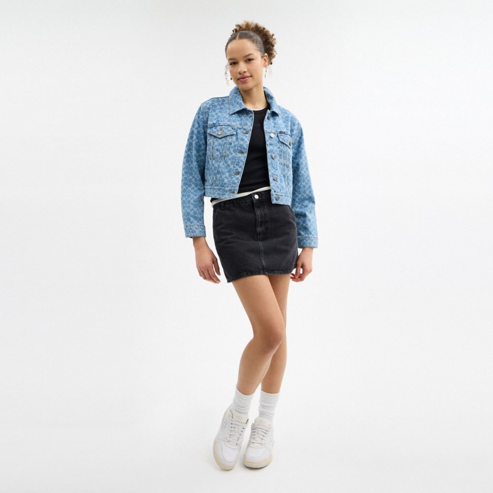 Coach Signature Denim Jacket Medium Wash – Kicks Machine