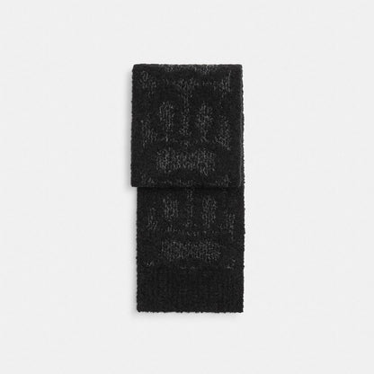Coach Signature Knit Boucle Oversized Muffler Black