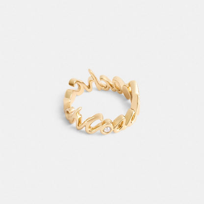 Coach Coach Script Ring Gold