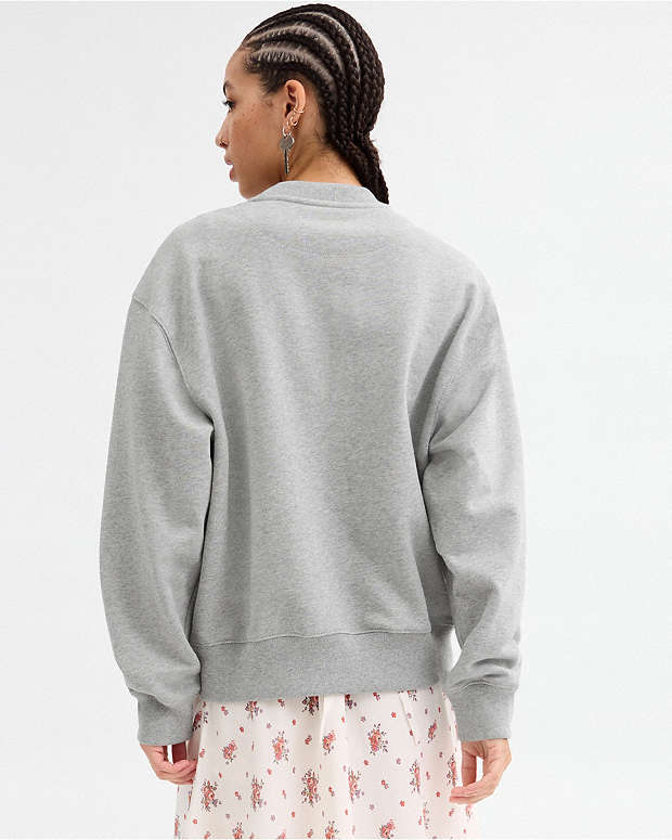 Sporty Signature Boyfriend Crewneck Sweatshirt Heather Grey Heather Grey