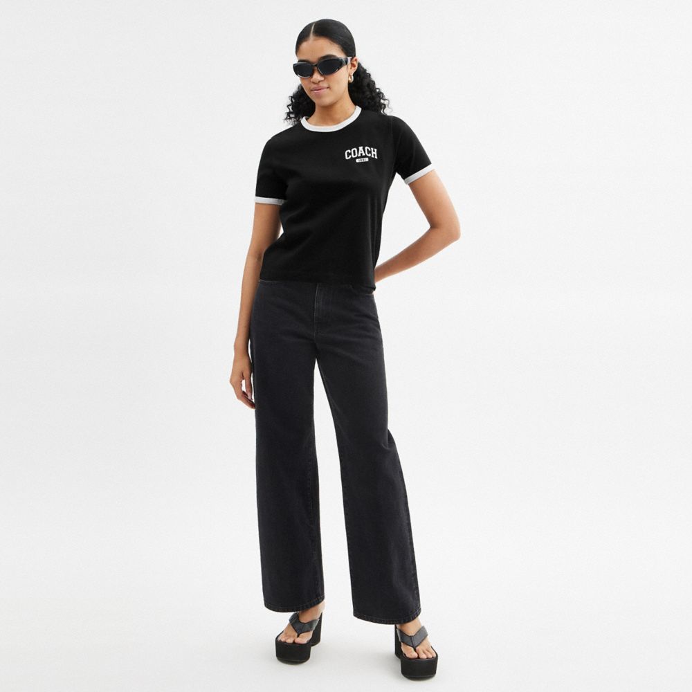 Coach Sporty Classic 70 S T Shirt In Organic Cotton Black