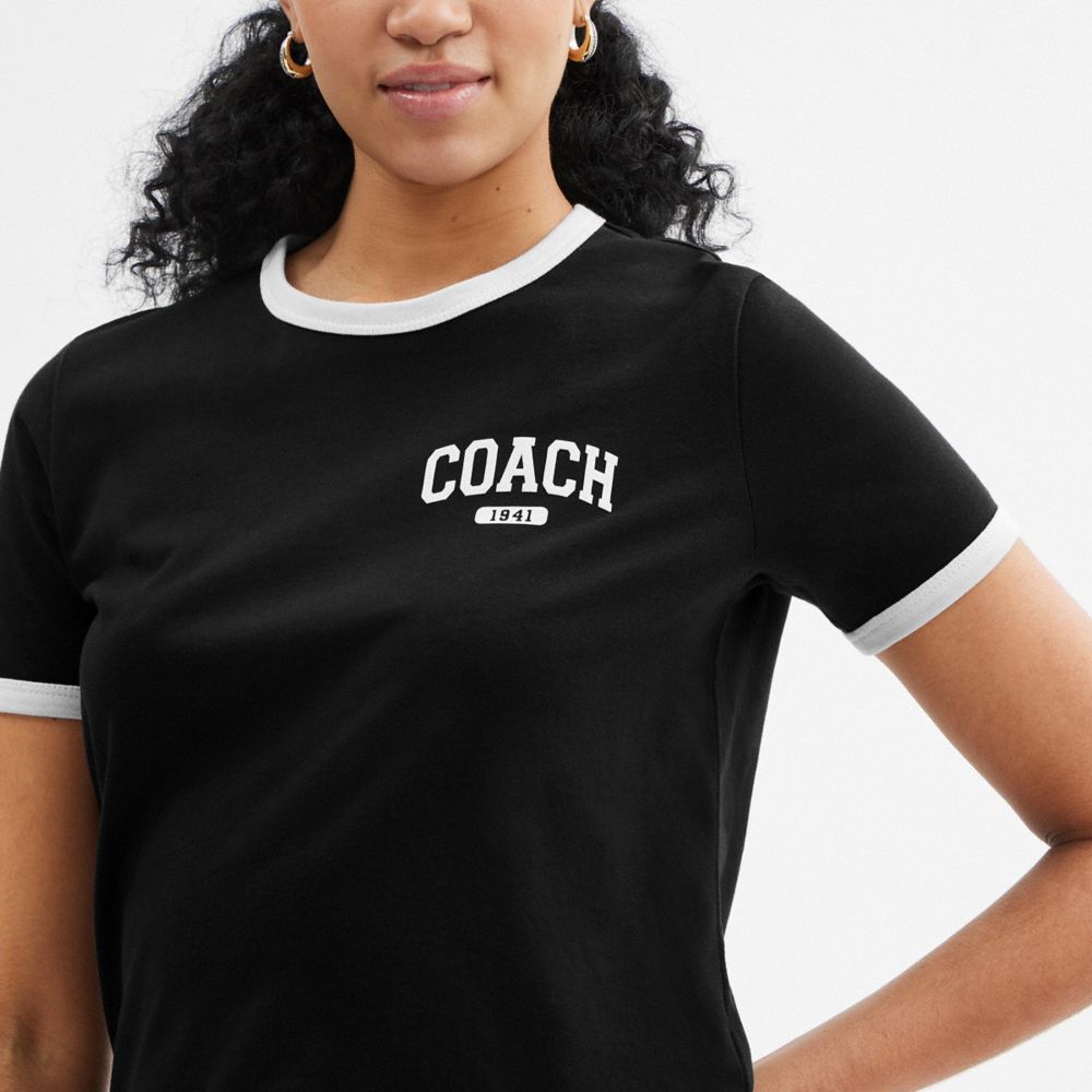 Coach Sporty Classic 70 S T Shirt In Organic Cotton Black