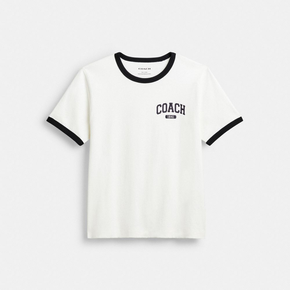 Coach Sporty Signature Classic 70 S T Shirt In Organic Cotton White