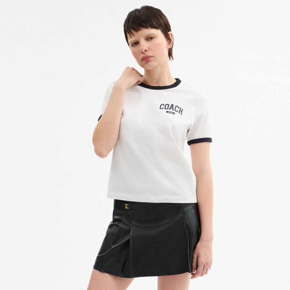 Coach Sporty Signature Classic 70 S T Shirt In Organic Cotton White
